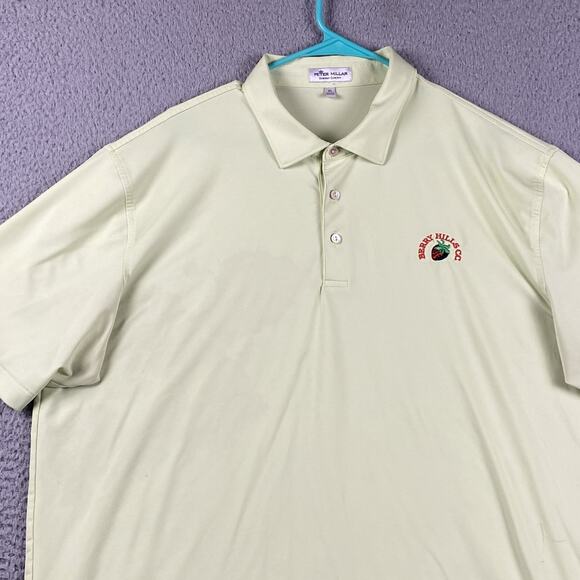 Peter Millar Mens XL Summer Comfort Polo Shirt Light Green Berry Hills Golf - Picture 2 of 8